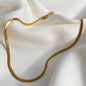 Gold High Polished Herringbone Necklace